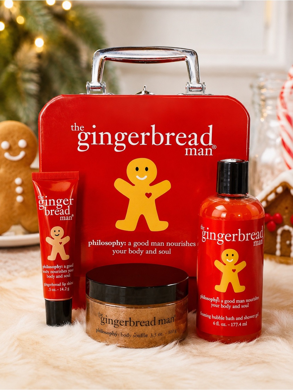 Philosophy Gingerbread Man Women’s Skin Care Set in Collectible Tin - NWOT